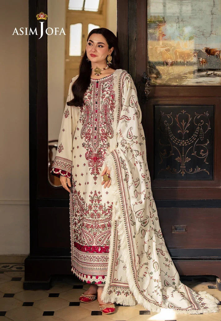 Dhanak-3PC Embroidered Shirt with Digital Printed Shawl - 6051