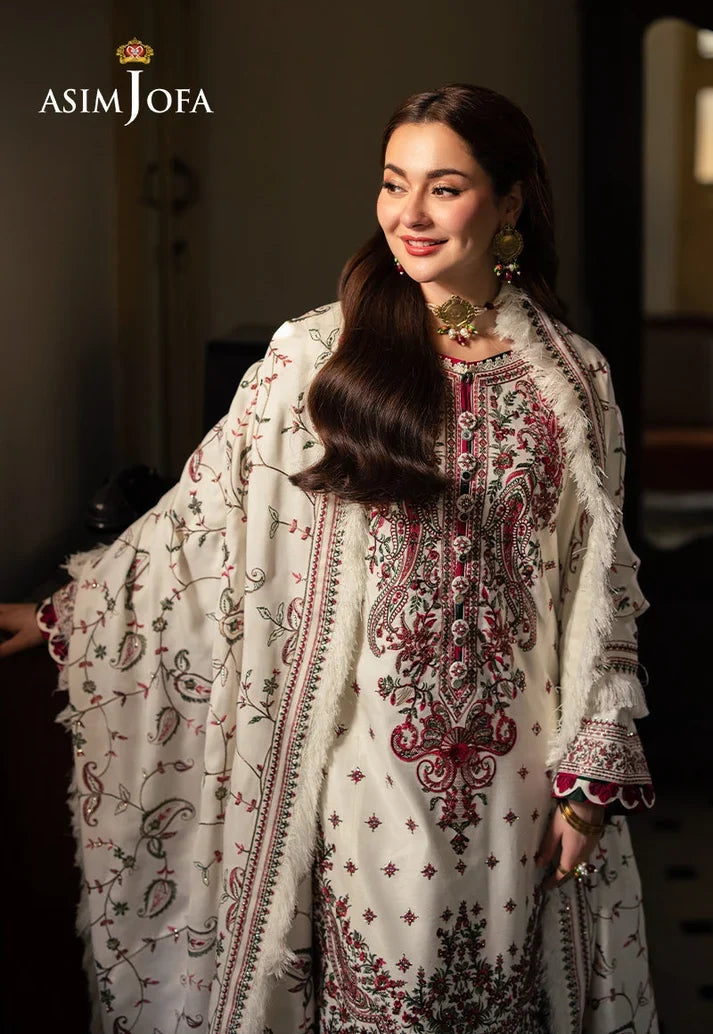 Dhanak-3PC Embroidered Shirt with Digital Printed Shawl - 6051