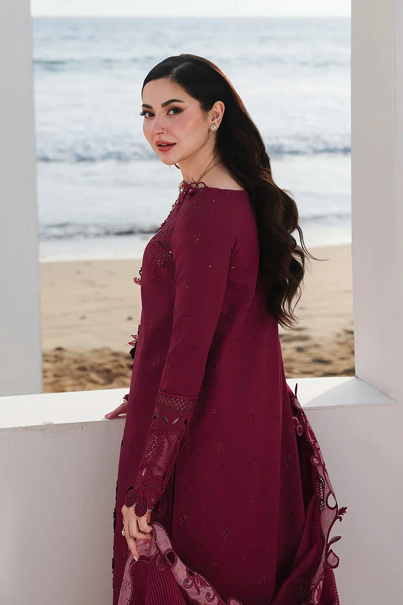 Dhanak-3PC Embroidered Shirt with Khadi Net RTW Embroidered Dupatta - 6219