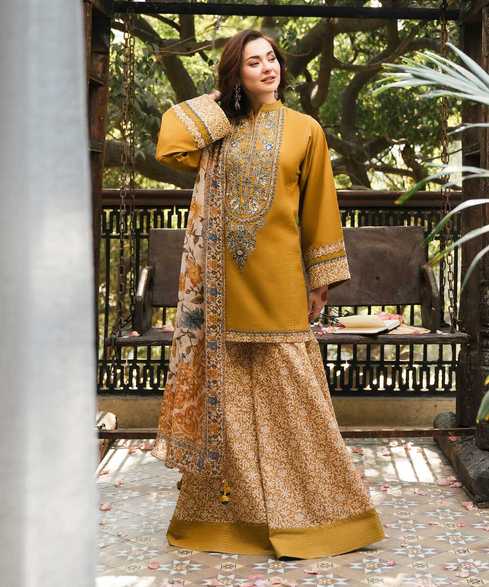 KHADDAR-3PC WITH KHADDAR PRINTED SHIRT & TROUSER-931