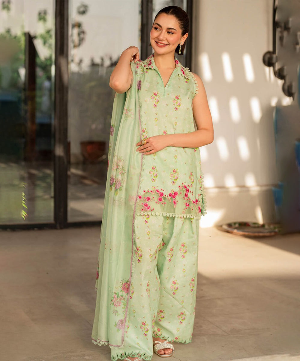 KHADDAR-3PC WITH KHADDAR PRINTED SHIRT & TROUSER-923