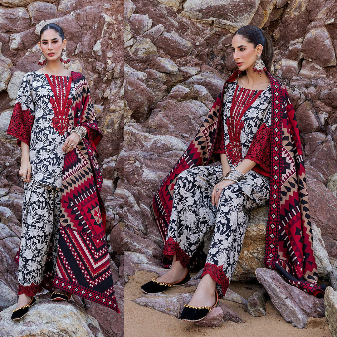 KARANDI 3PC PRINTED SHIRT WITH KARANDI PRINTED DUAPTTA-815