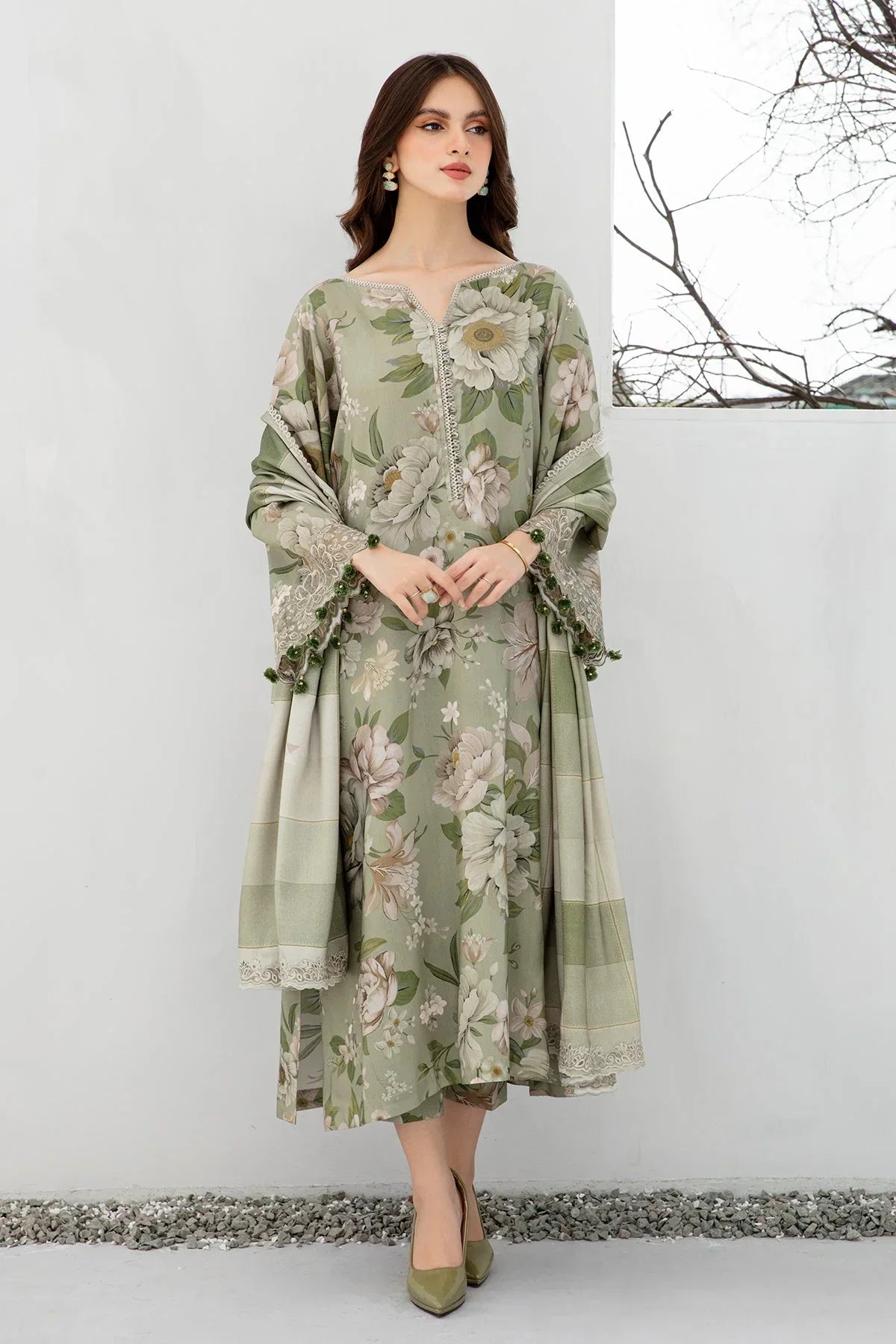 KARANDI 3PC PRINTED SHIRT WITH KARANDI PRINTED DUAPTTA AND TROUSER-801