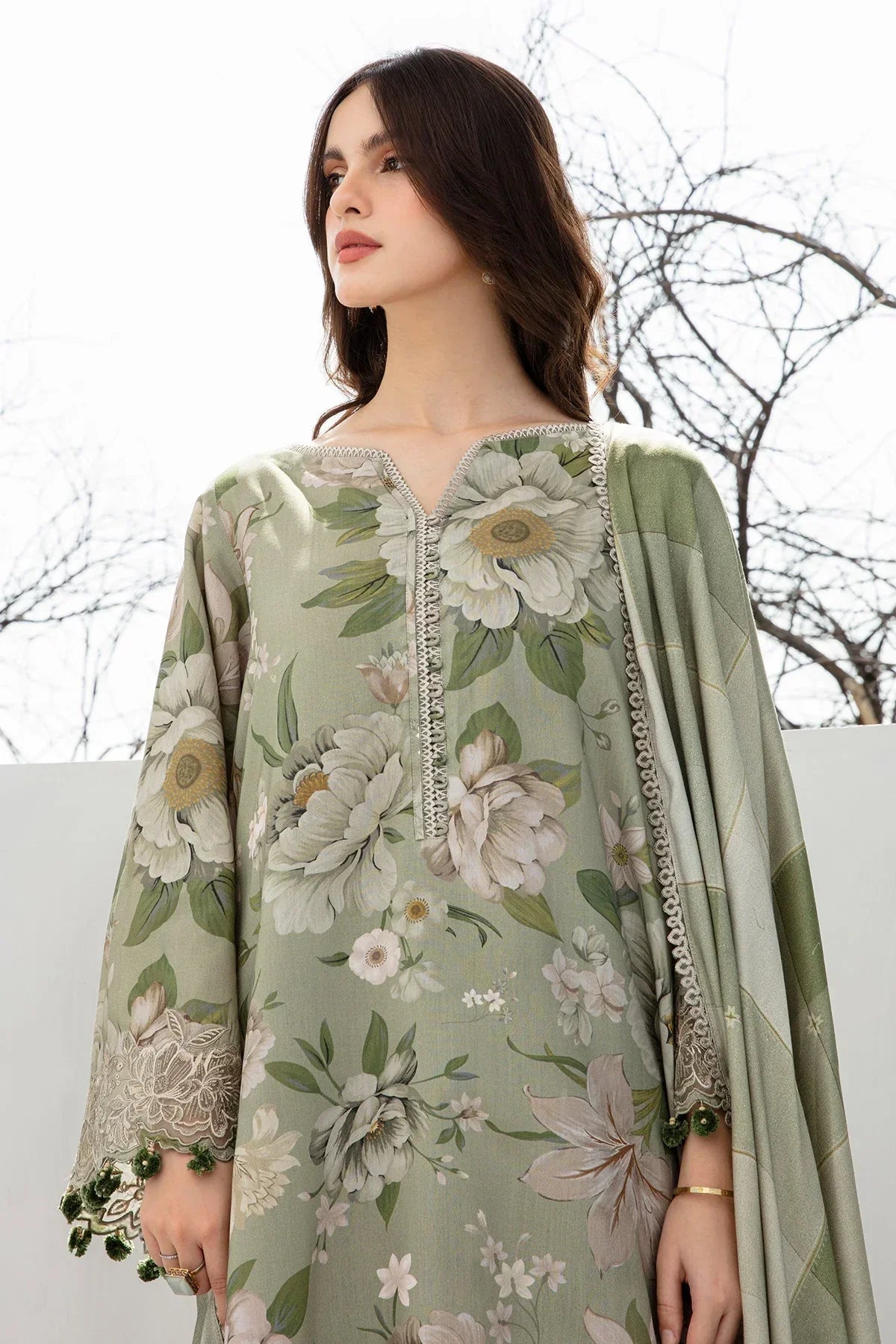 KARANDI 3PC PRINTED SHIRT WITH KARANDI PRINTED DUAPTTA AND TROUSER-801