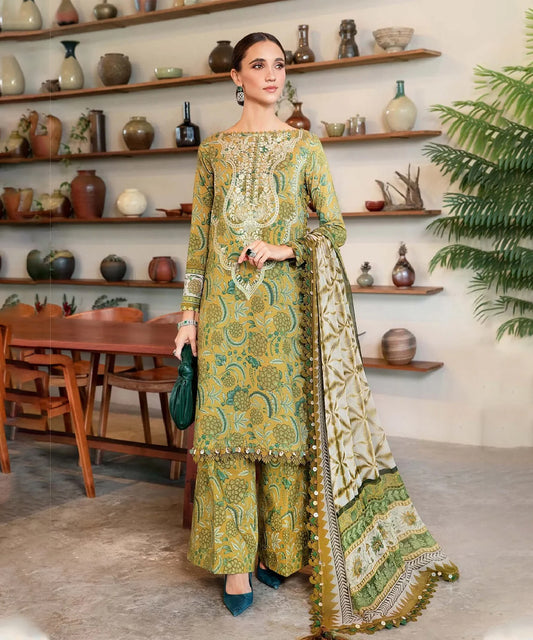 KHADDAR-3PC WITH KHADDAR PRINTED SHIRT & TROUSER-925
