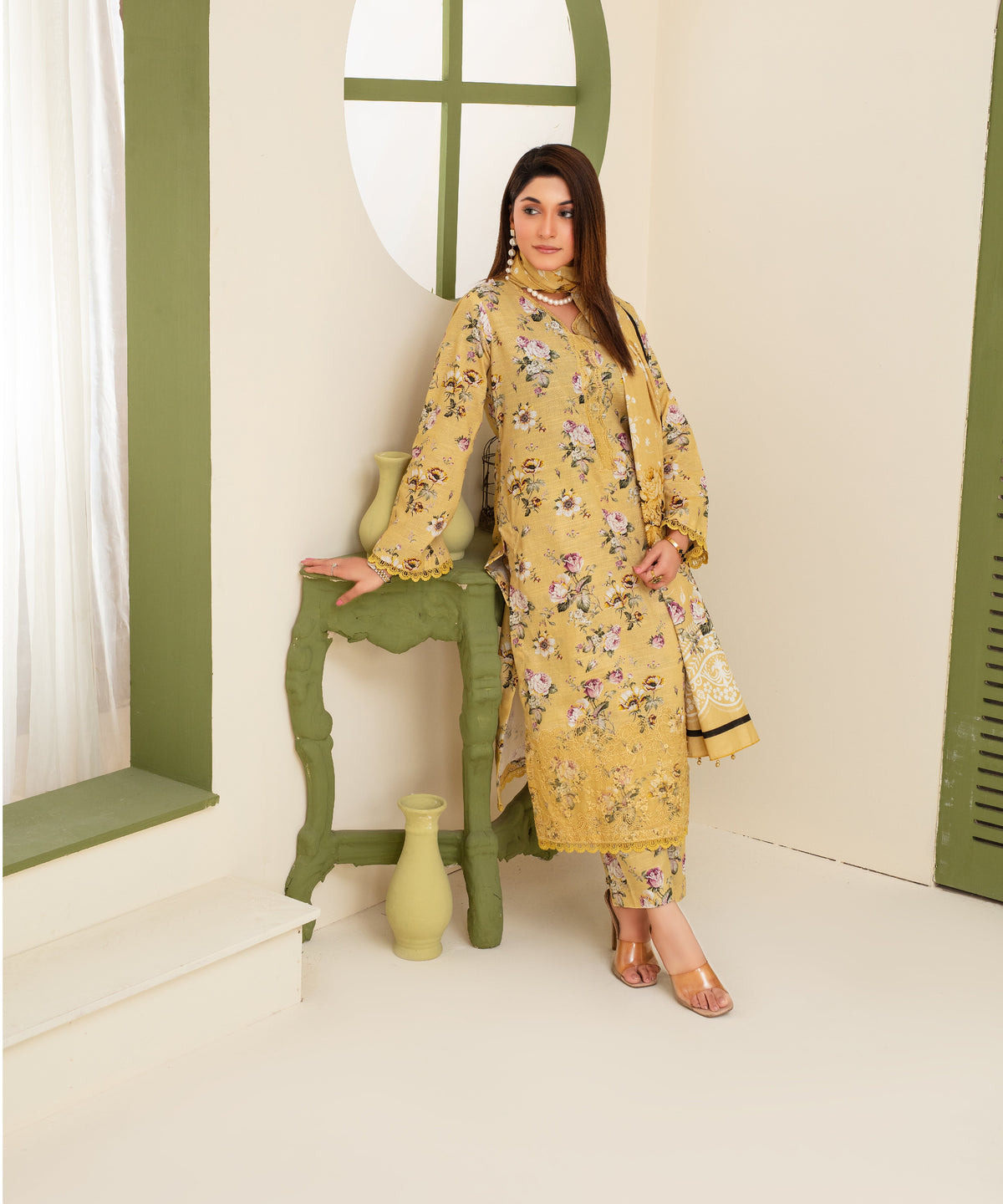 KHADDAR 3PC WITH KHADDAR PRINTED SHIRT & TROUSER-912