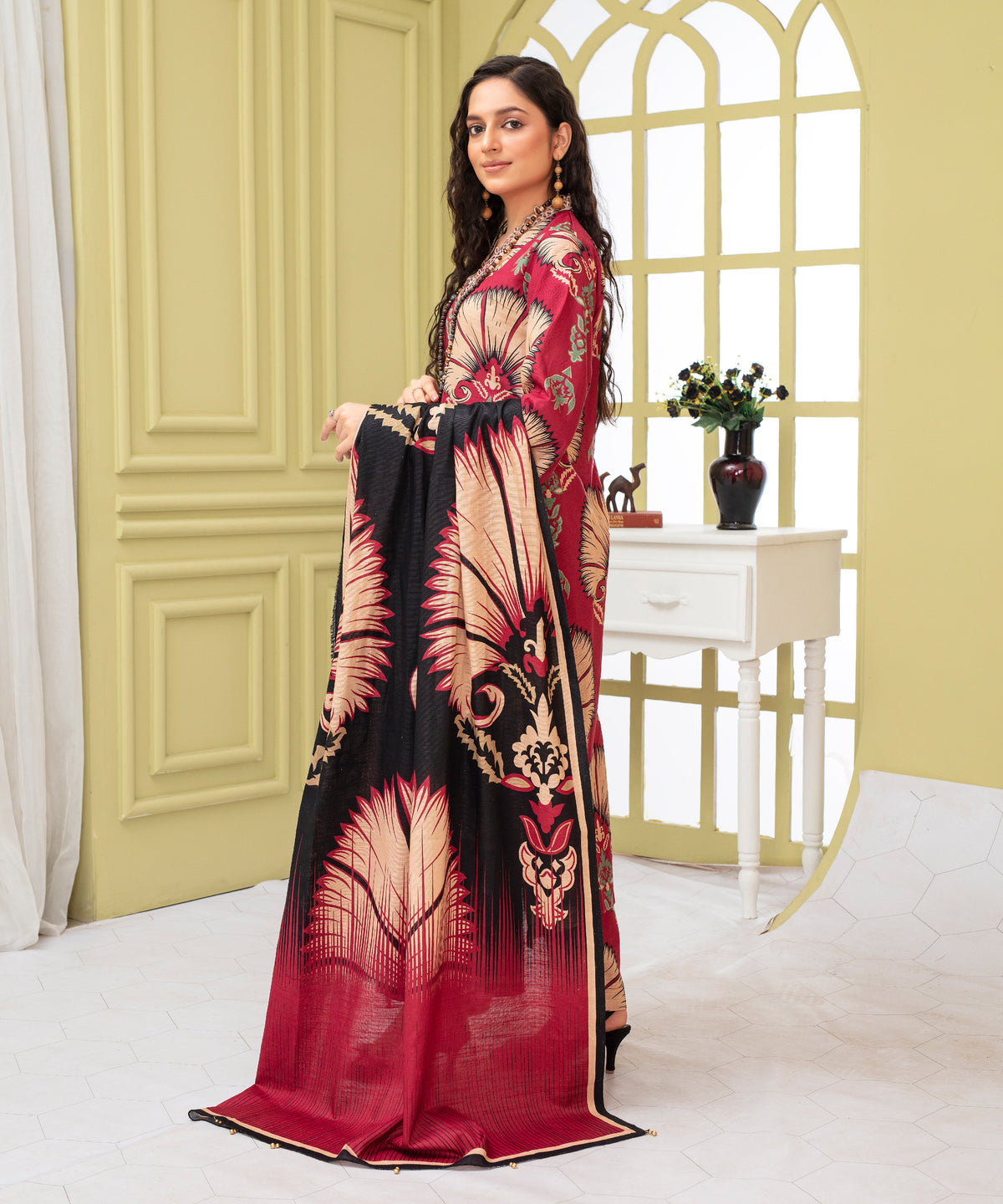 KHADDAR 3PC WITH KHADDAR PRINTED SHIRT & TROUSER-920