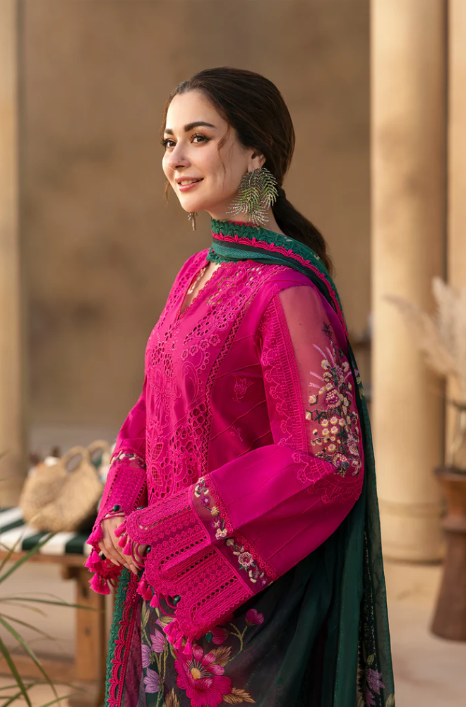 3PC Lawn Embroidered Shirt With Digital Printed Jacquard Dupatta- 5038