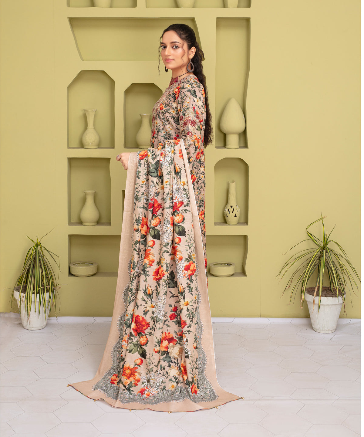 KHADDAR 3PC WITH KHADDAR PRINTED SHIRT & TROUSER-911