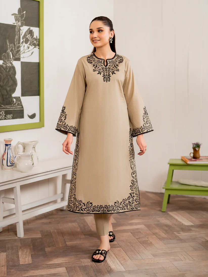 Dhanak-3PC Embroidered Shirt with Digital Printed Shawl - 680