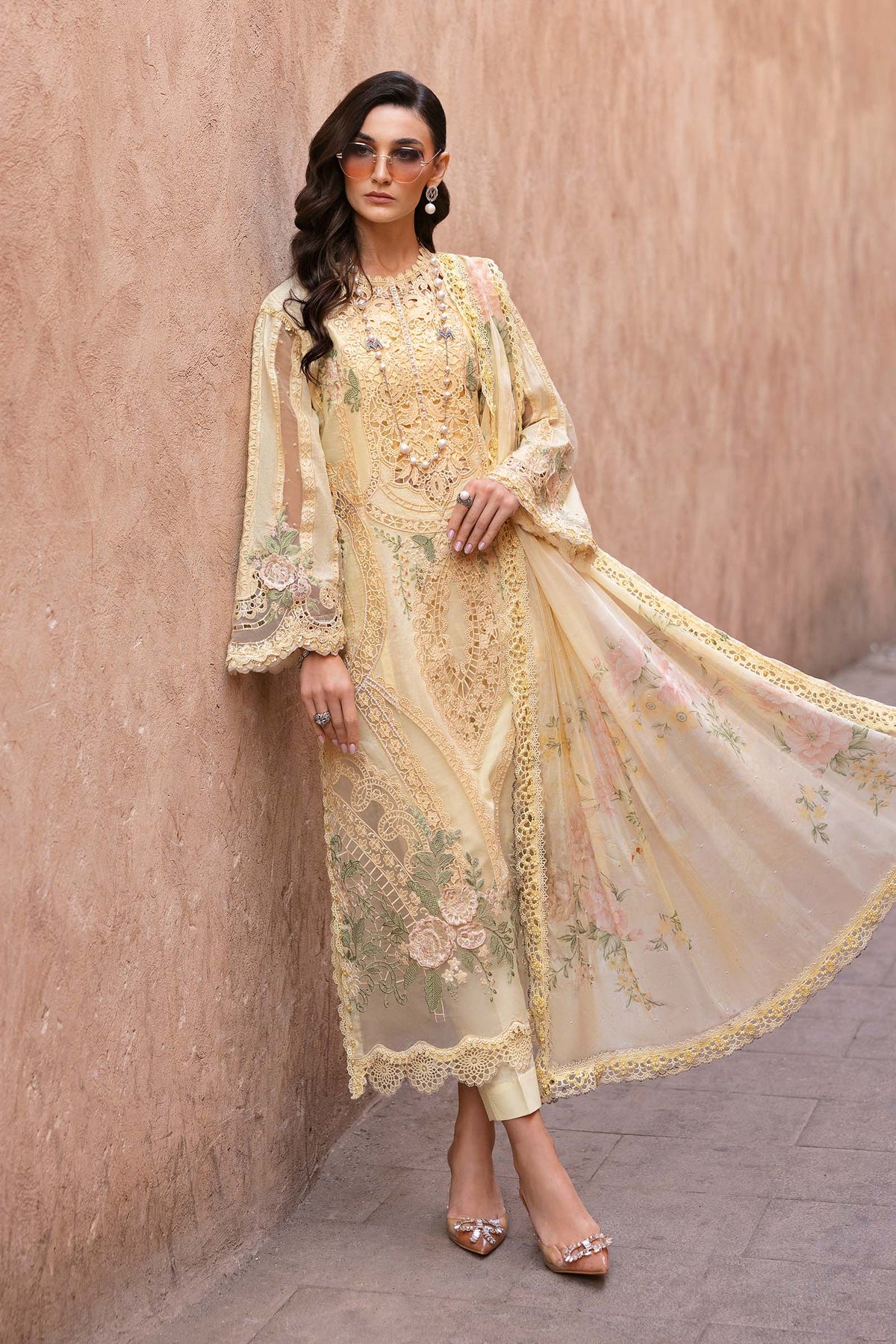 Lawn-3PC Embroidered With Chiffon Digital Printed Dupatta - 5269