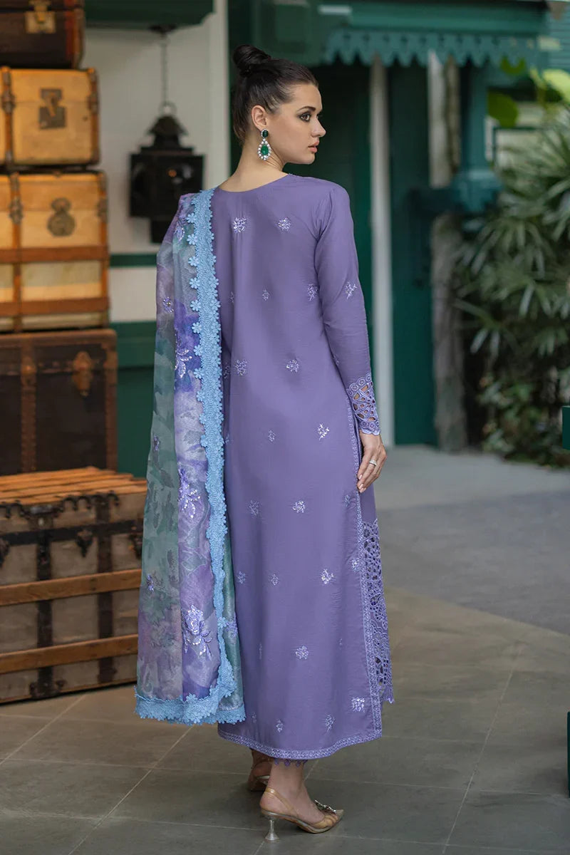 Dhanak-3PC Embroidered Shirt with Digital Printed Shawl - 3291