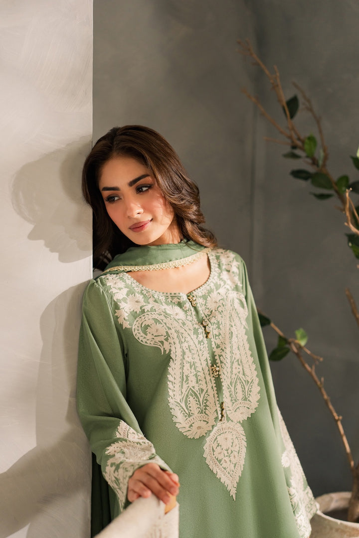 Lawn-3PC Embroidered With Chiffon Ready to Wear Dupatta-5221