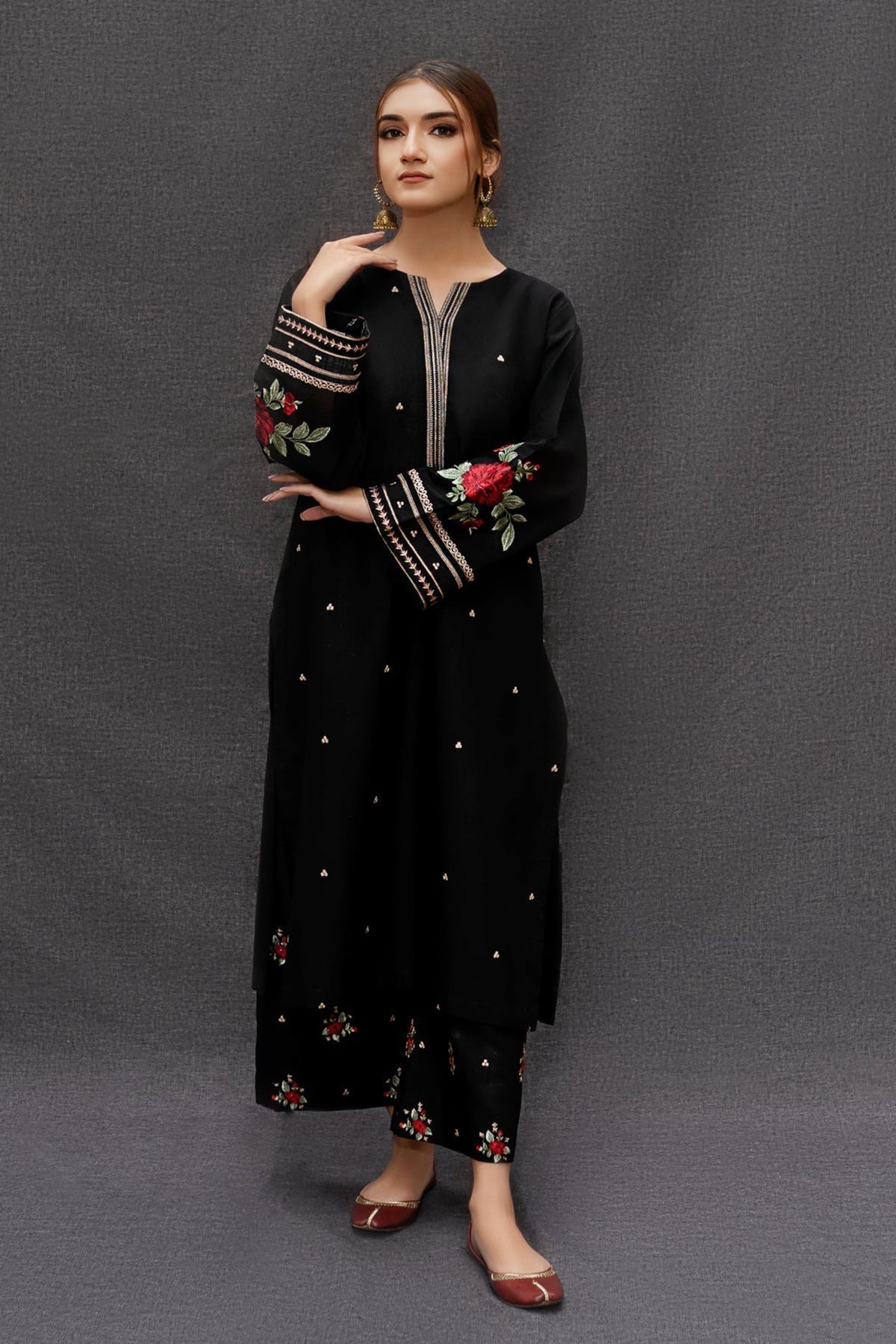 2PC Lawn Embroidered Shirt-5195