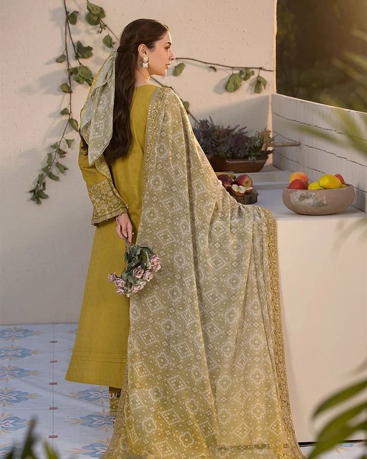 Dhanak-3PC Sequence Embroidered Shirt with Digital Printed Shawl - 3289