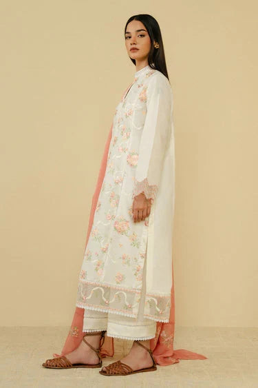 Embroidered 3PC With Dhanak Embroidered Dupatta-203