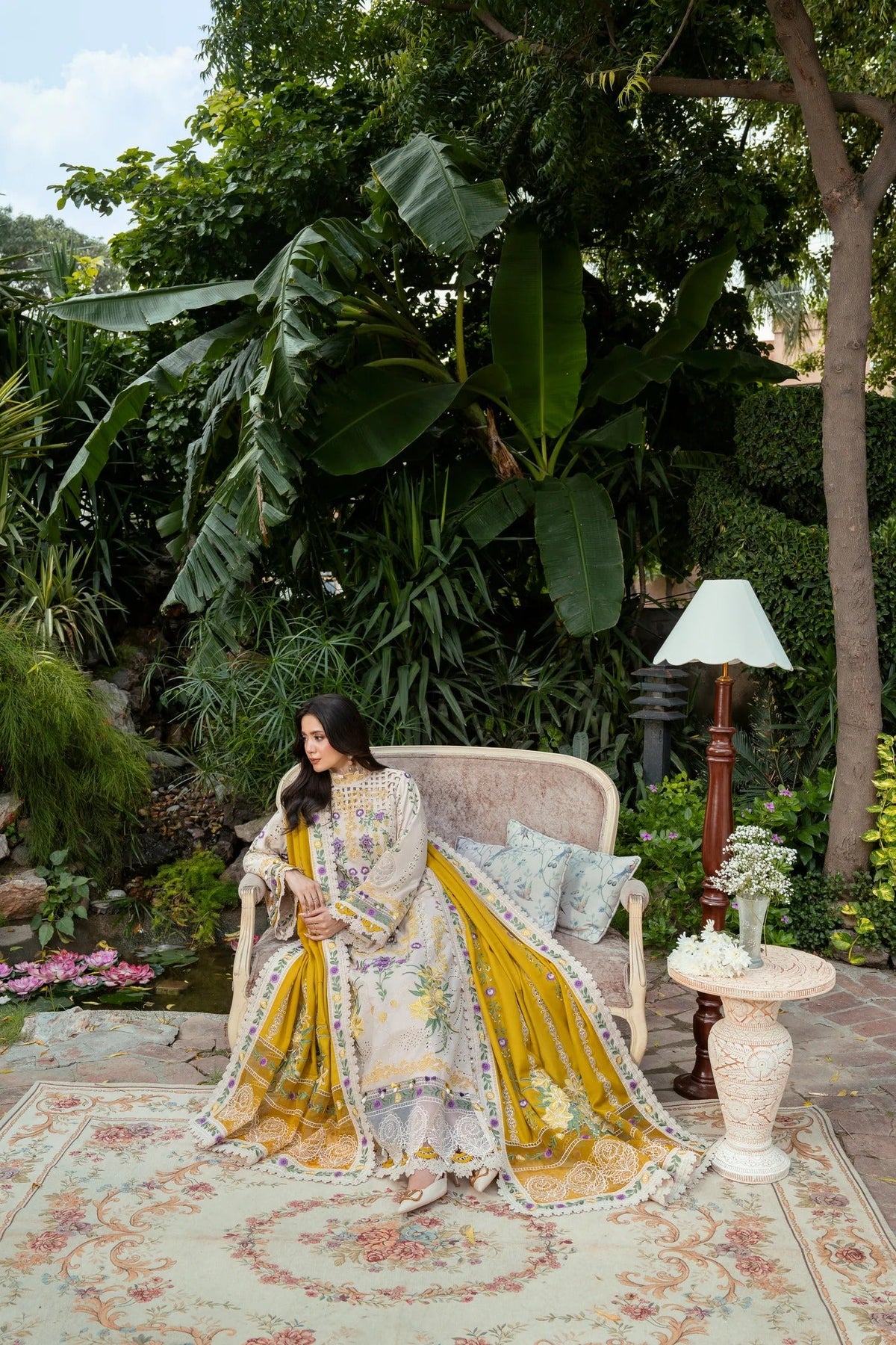 Dhanak-3PC Embroidered Shirt with Dhanak Embroidered RTW Dupatta - 6479