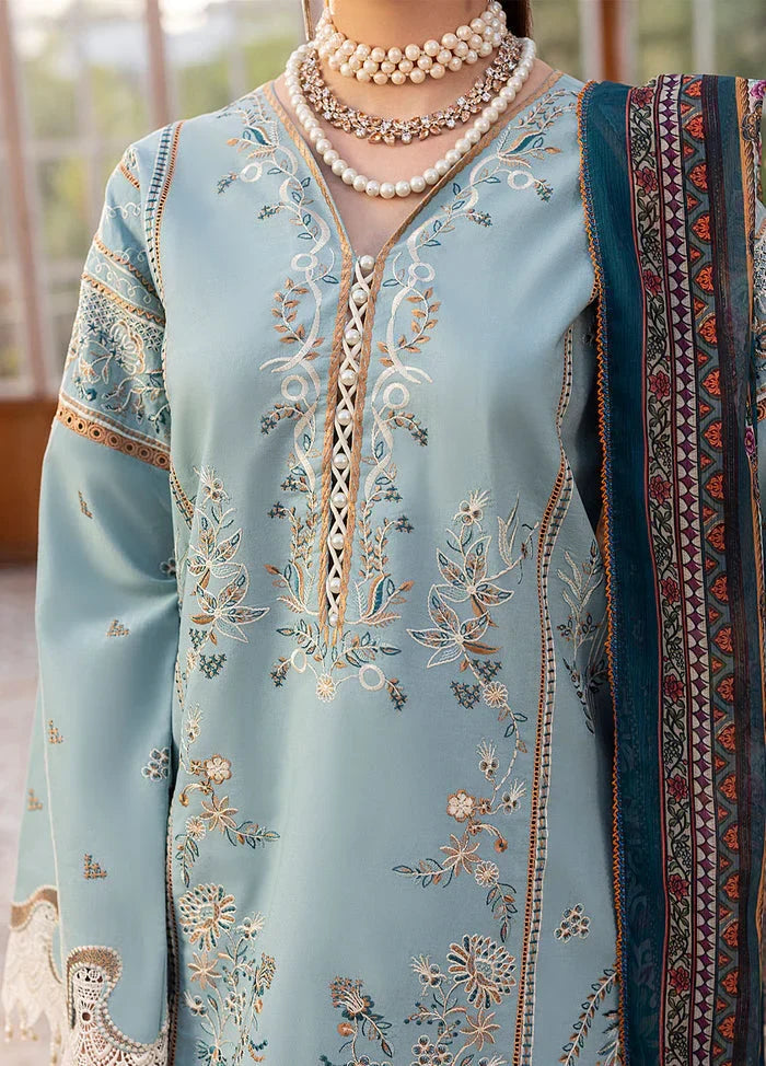 Lawn-3PC Embroidered With Chiffon Digital Printed Dupatta-5266