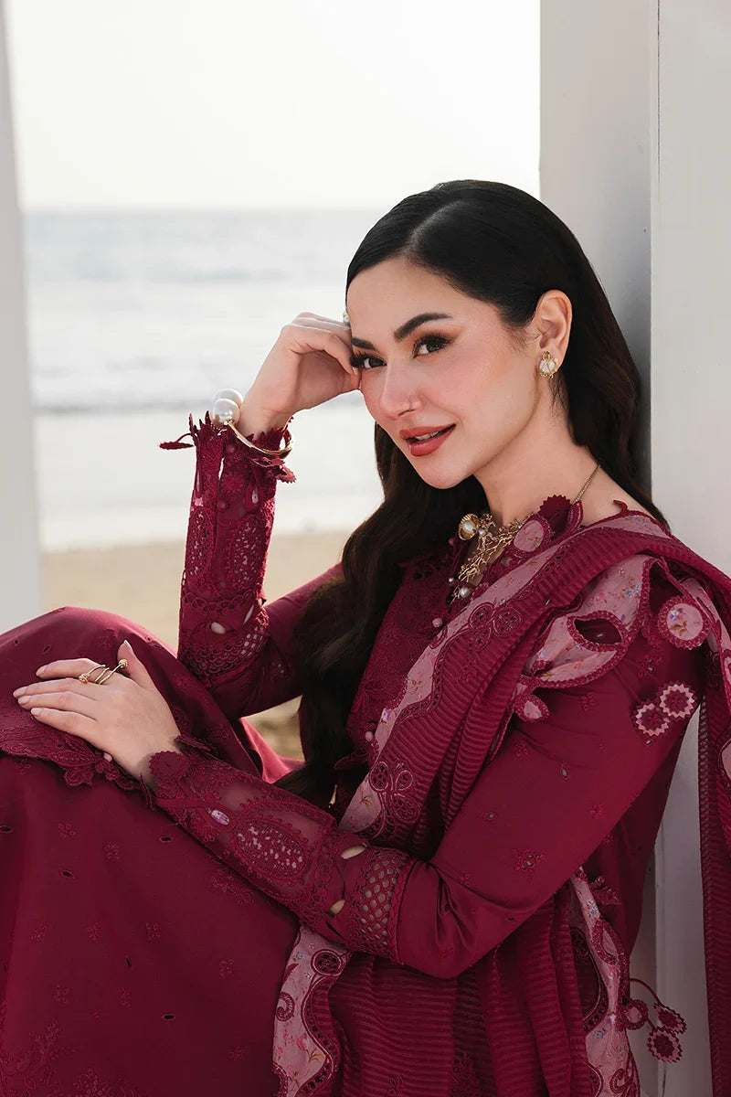 Dhanak-3PC  Embroidered Shirt with Khadi Net RTW Embroidered Dupatta - 6219