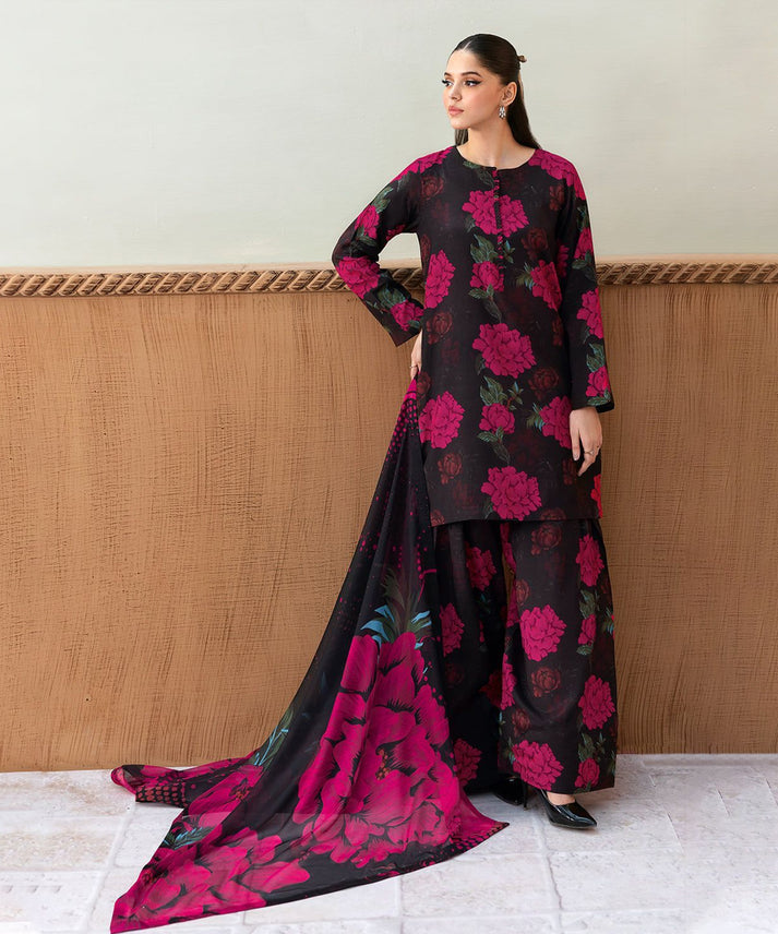 3PC KARANDI PRINTED SHIRT WITH KARANDI PRINTED DUAPTTA AND TROUSER -1711