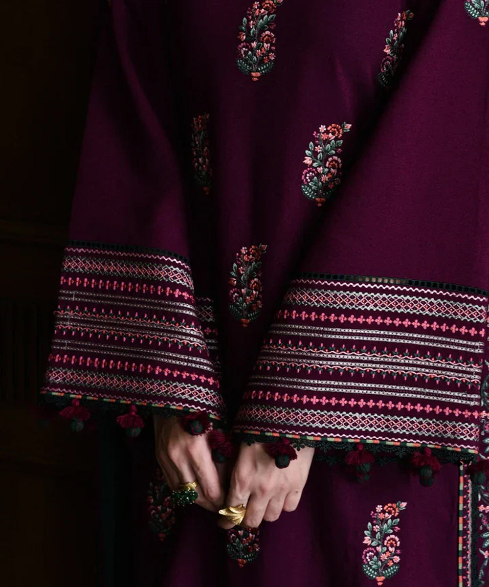 Dhanak-3PC Embroidered Shirt with Dhanak Embroidered Dupatta- 3563