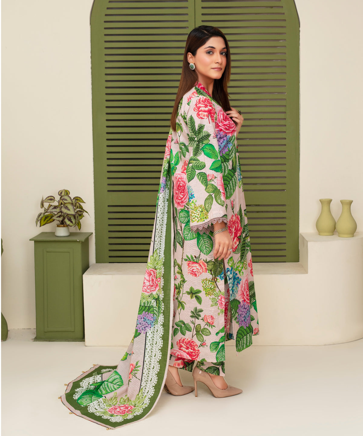 KHADDAR 3PC WITH KHADDAR PRINTED SHIRT & TROUSER-918