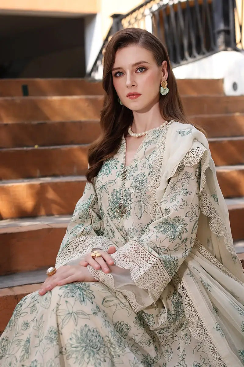 Dhanak -3PC Embroidered Shirt With Chiffon Embroidered Dupatta-3172