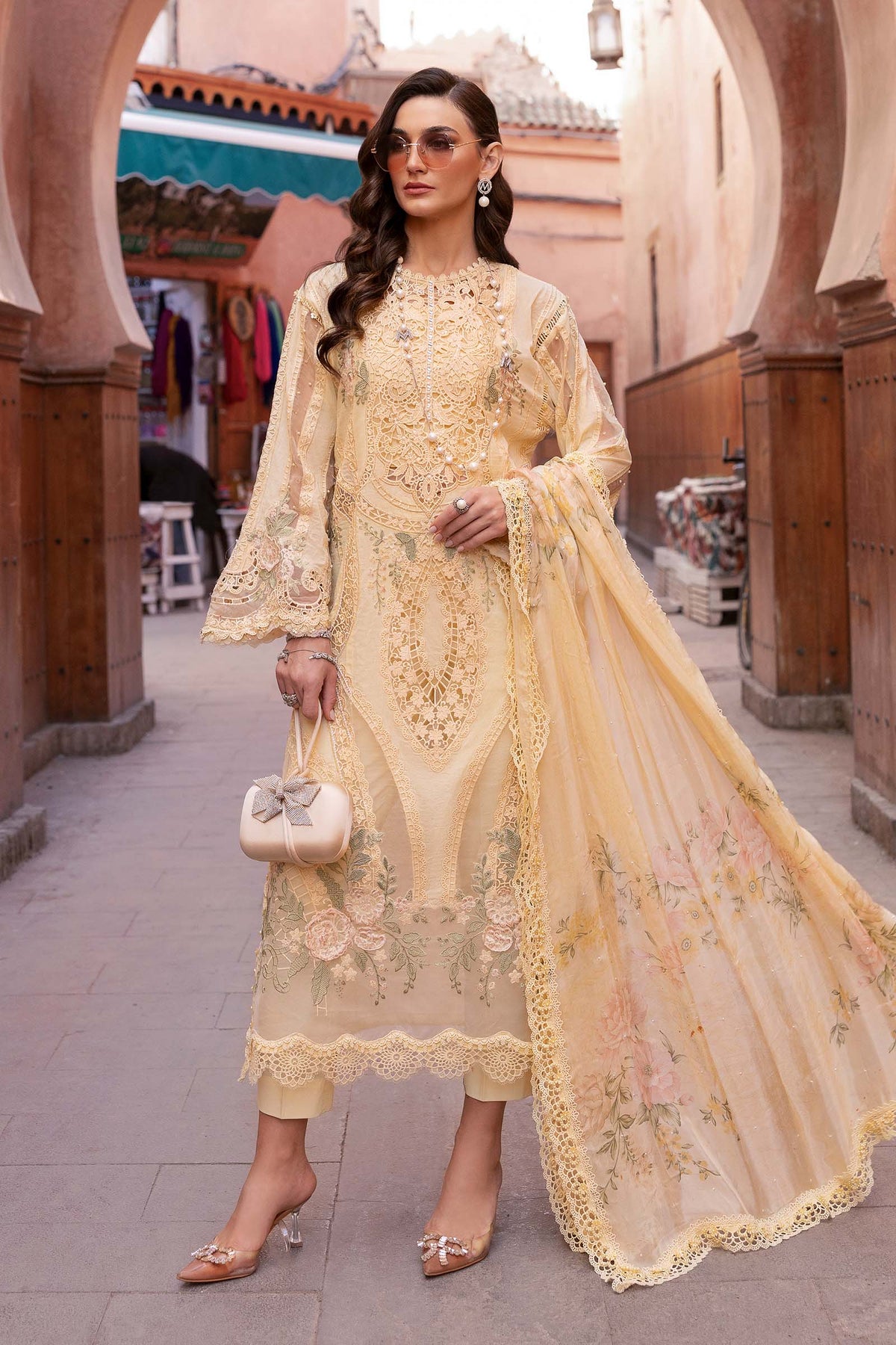 Lawn-3PC Embroidered With Chiffon Digital Printed Dupatta - 5269