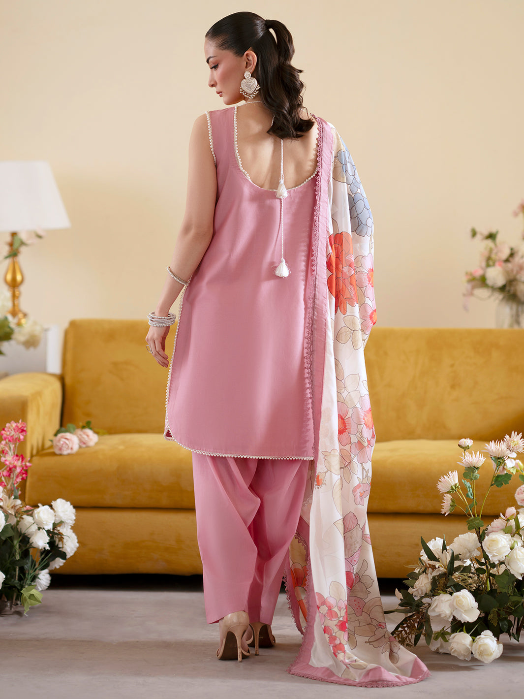 Lawn-3PC Embroidered With Chiffon Digital Printed Dupatta-5224