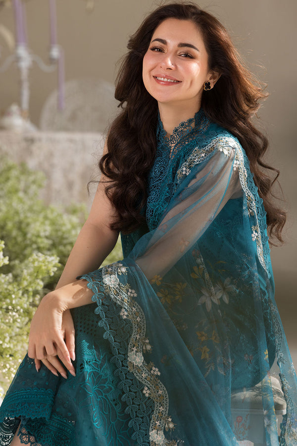 Dhanak-3PC Embroidered Shirt with Digital Printed Embroidered Dupatta-3359