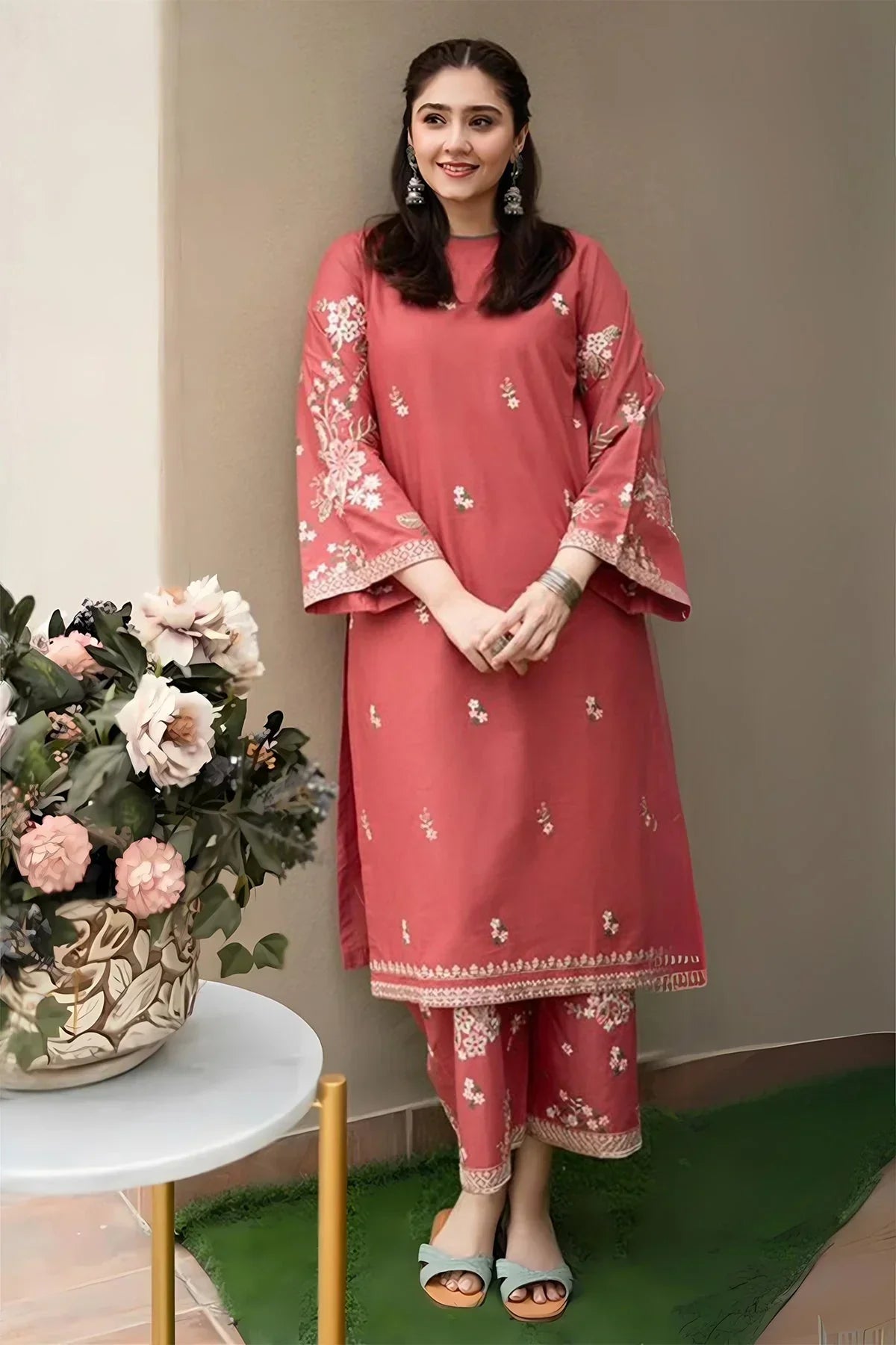 Lawn 2PC EMBROIDERED SHIRT AND TROUSER-5009