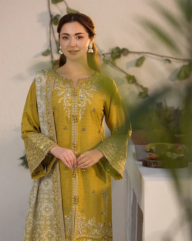 Dhanak-3PC  Sequence Embroidered Shirt with Digital Printed Shawl - 3289