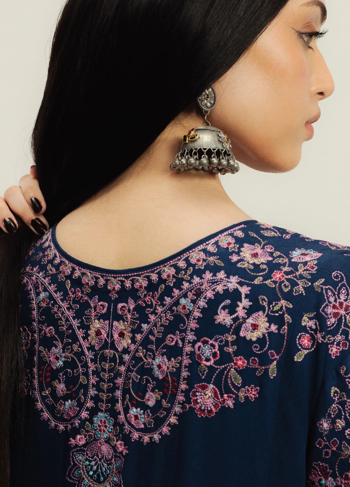Dhanak-3PC  Embroidered Shirt with Dhanak Embroidered Shawl - 6396