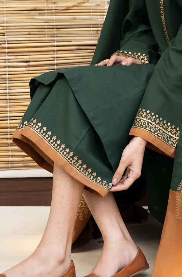 Dhanak-3PC  Embroidered Shirt with Digital Printed Shawl - 471