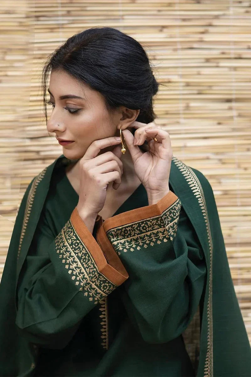 Dhanak-3PC  Embroidered Shirt with Digital Printed Shawl - 471