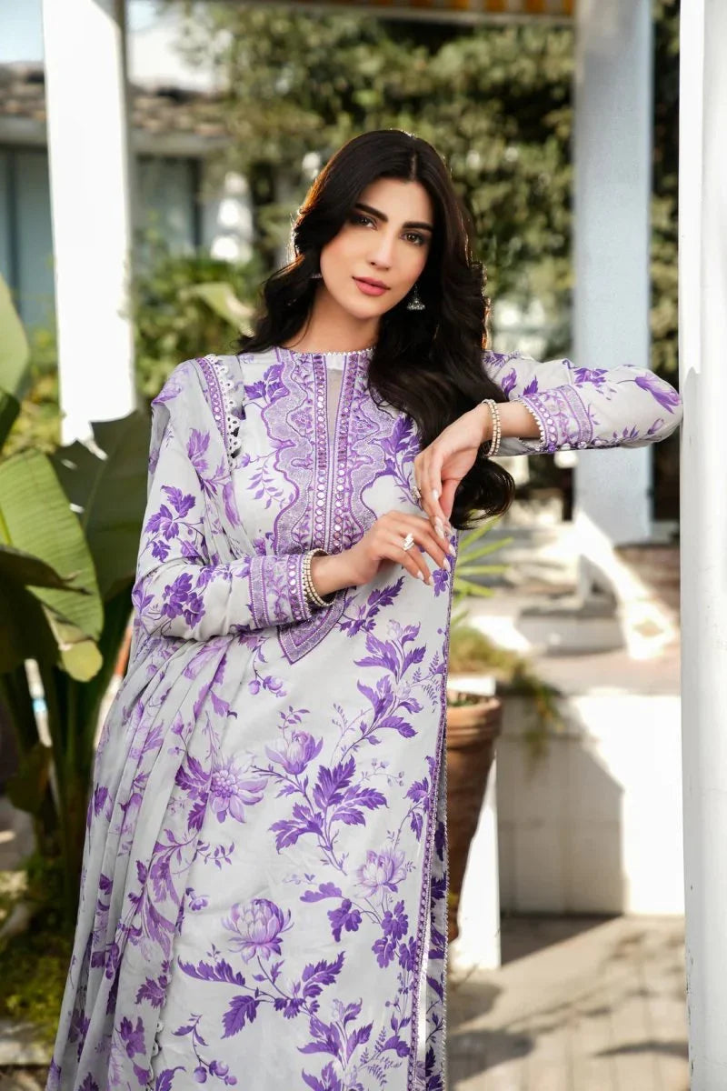 Karandi-3PC Embroidered Shirt with Karandi Printed Dupatta -1712