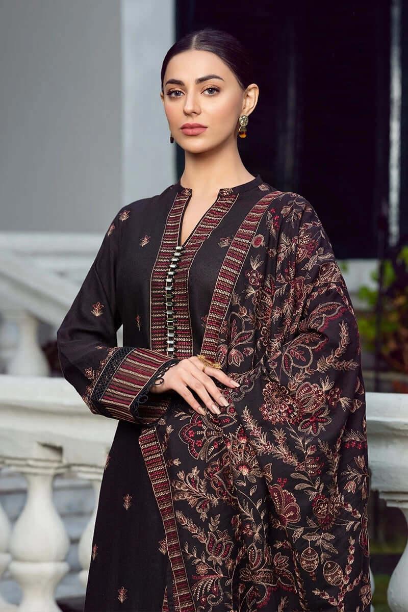 Dhanak-3PC Embroidered Shirt with Dhanak Embroidered Shawl- 580