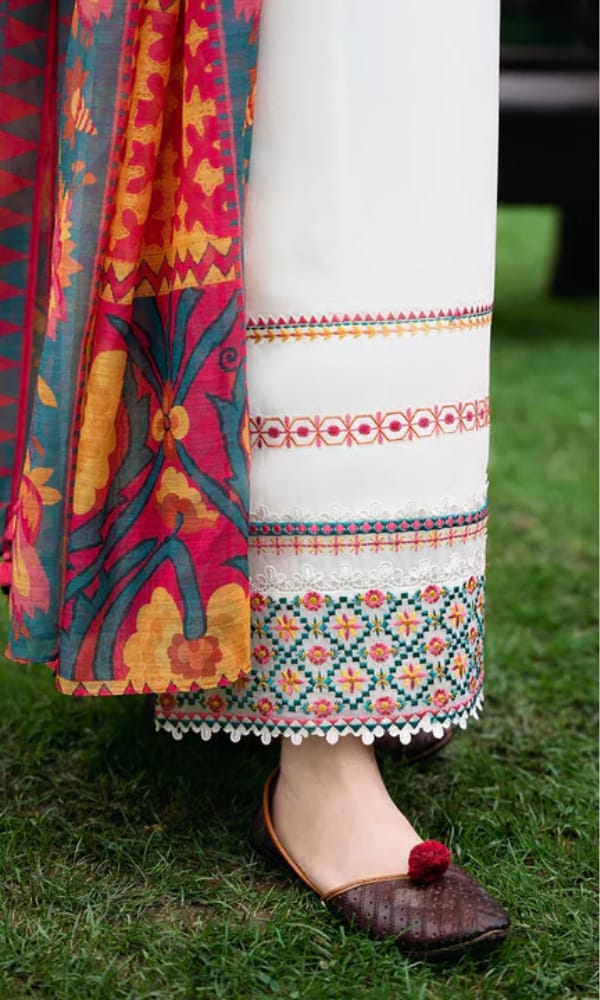 Dhanak-3PC Embroidered Shirt with Digital Printed Shawl - 255